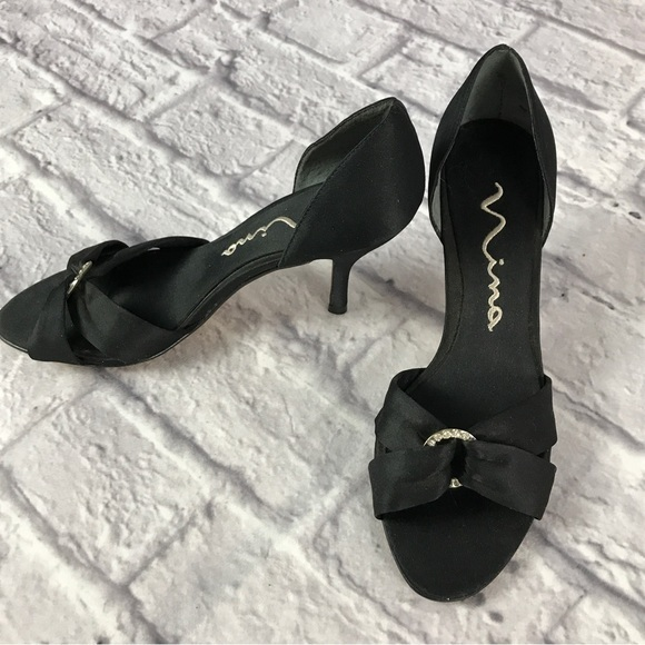 BNWOB Vintage Nina‎ Leather Dorsey Peep Toe Heels - Picture 1 of 11